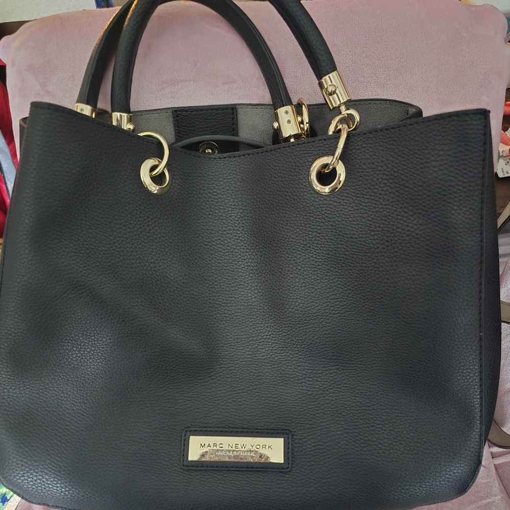 Black Leather Tote Bag